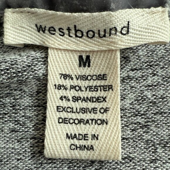 Westbound Gray Open Front Cardigan Sweater Size M - Picture 4 of 5